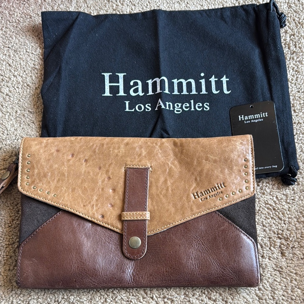 Hammitt Los Angeles  Clutch in Brown and Tan